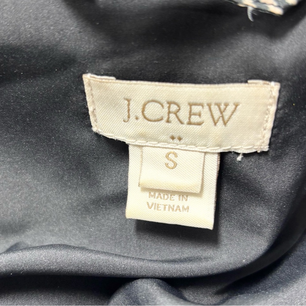 J. Crew Black and Cream Herringbone Quilted Vest Size S - Picture 10 of 12